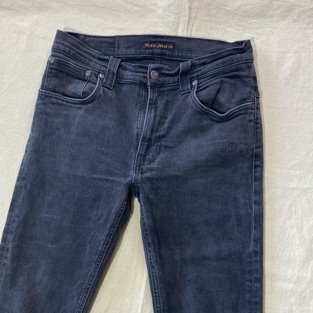 Nudie Jeans Thin Finn Womens 33x34 Fits 29x30 Black